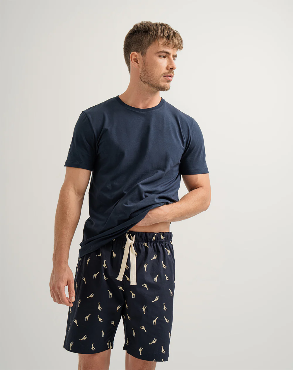 Bermuda de pijama hombre algodón estampada - Image 2
