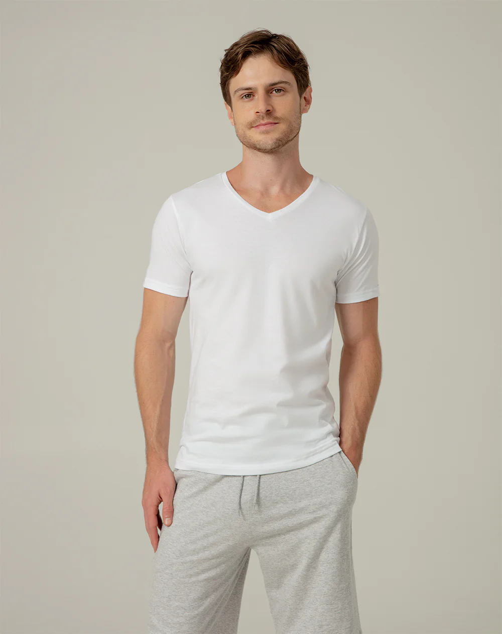 Camiseta algodón pack x2 blanca hombre - Image 3
