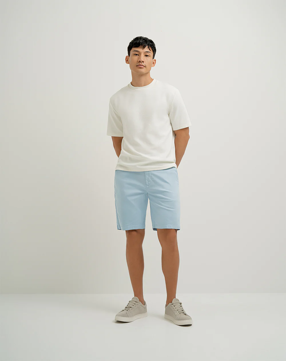Bermuda regular algodón azul hombre