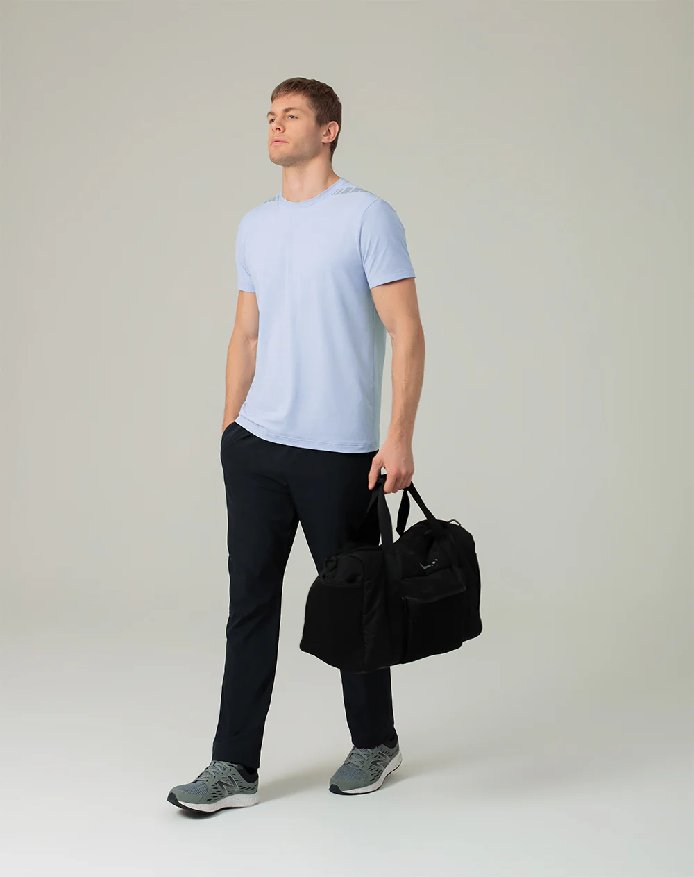 Pantalón deportivo secado rápido azul hombre