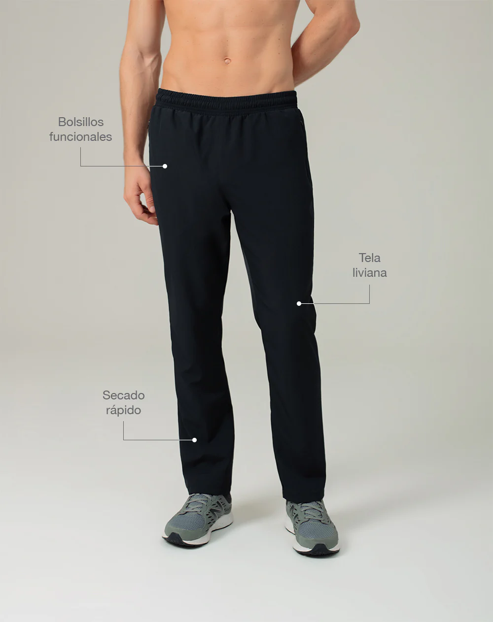 Pantalón deportivo secado rápido azul hombre - Image 2