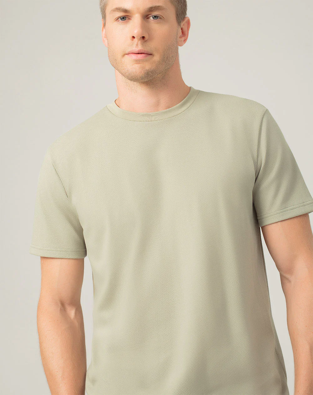 Camiseta regular algodón verde hombre - Image 3