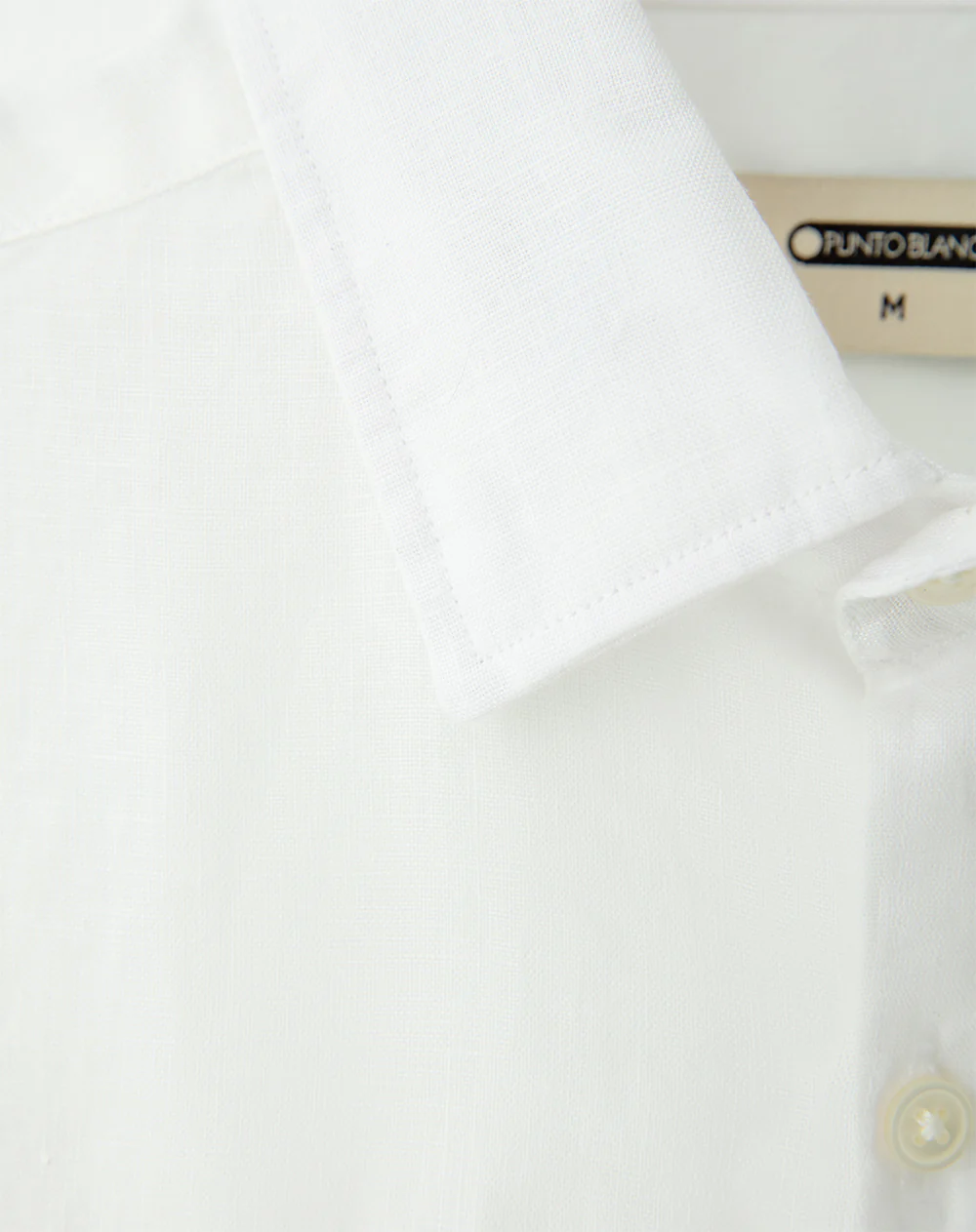 Camisa manga larga regular lino blanca hombre - Image 6