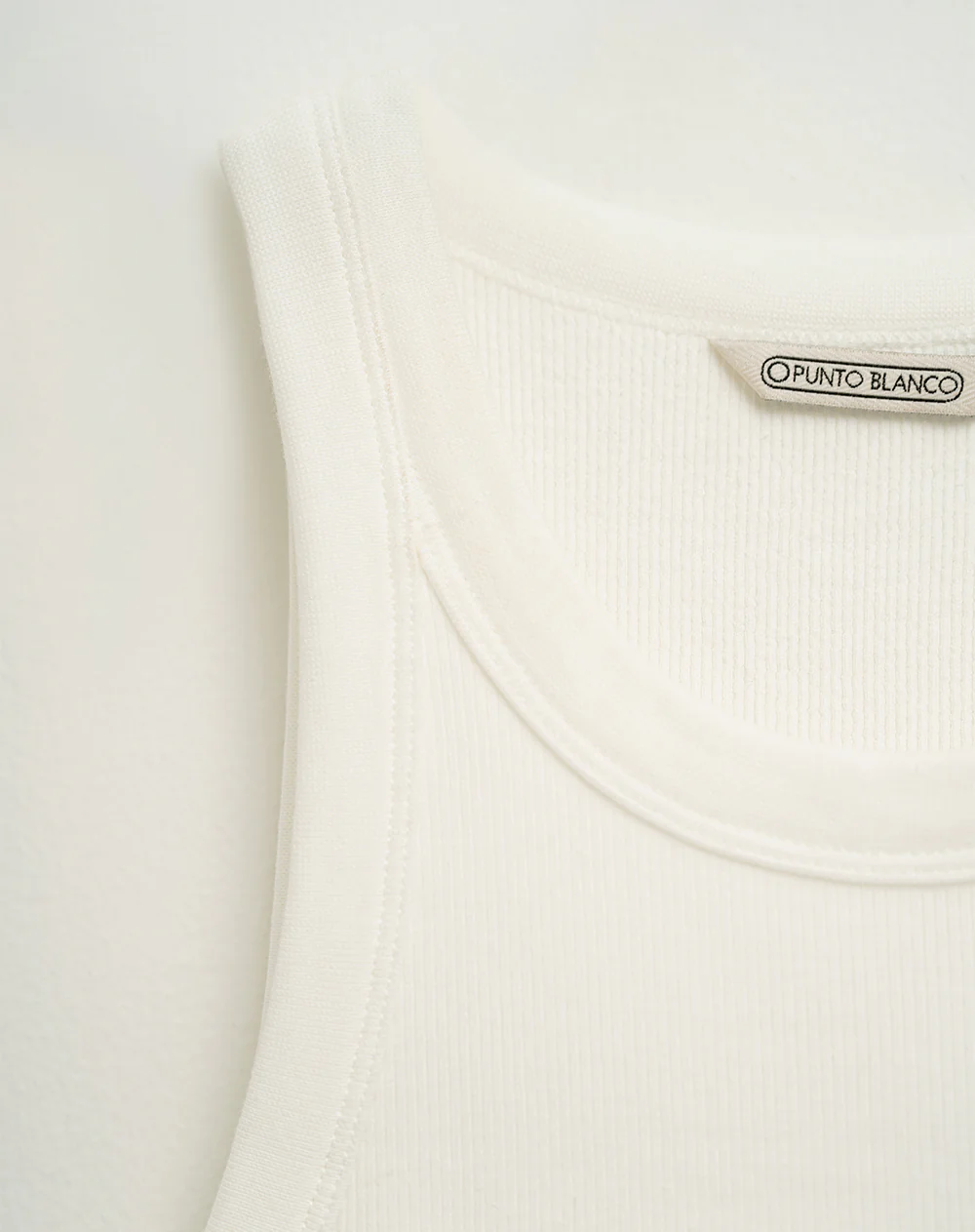 Camiseta esqueleto regular rib algodón blanca mujer - Image 6