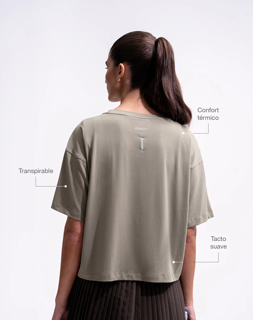 Camiseta deportiva tacto frío café mujer - Image 2