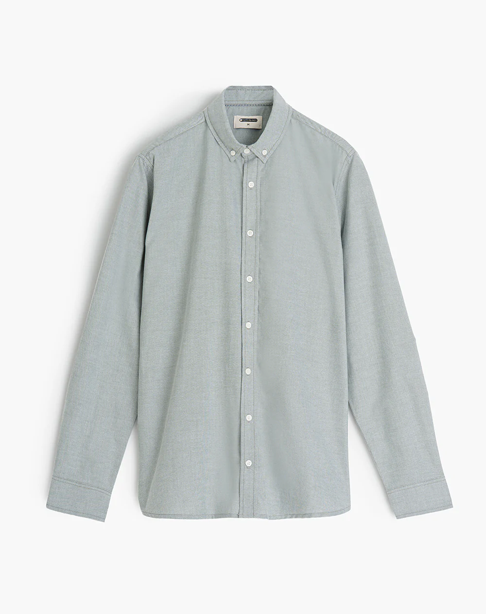 Camisa manga larga slim algodón verde hombre - Image 5