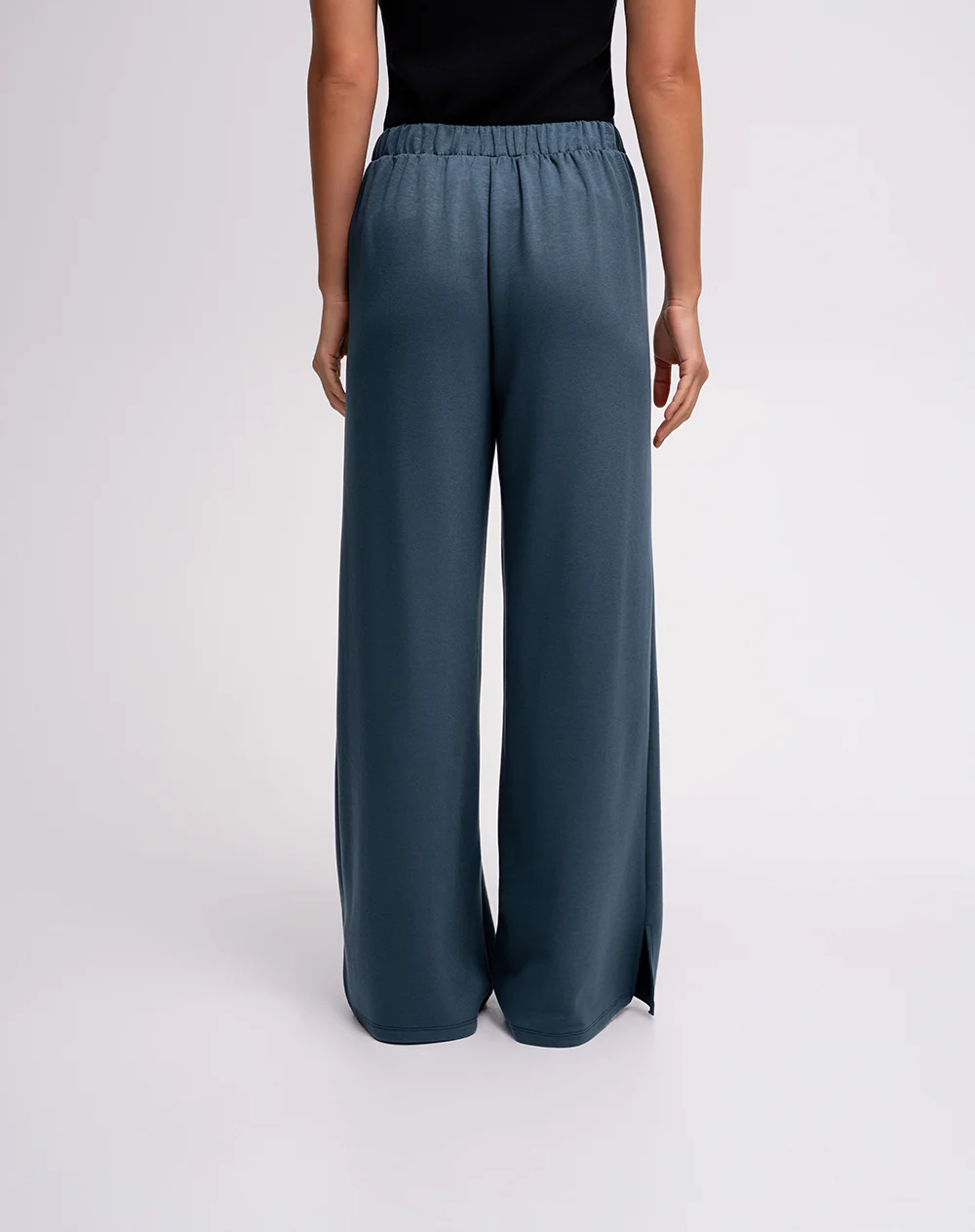 Pantalón confort tiro alto tacto suave azul mujer - Image 2