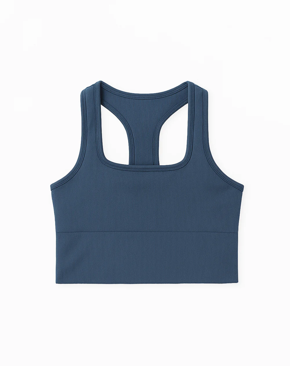 Crop top deportivo soporte alto seamless azul - Image 4