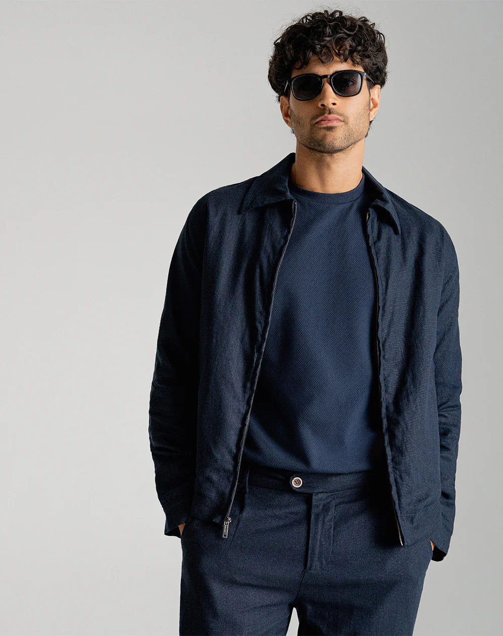 Chaqueta regular azul hombre - Image 4