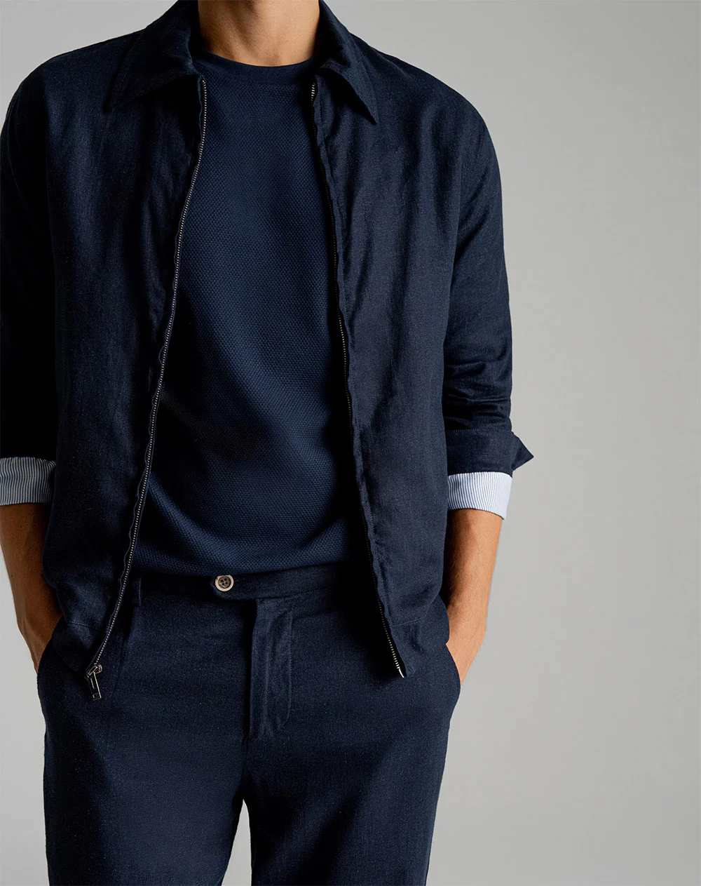 Chaqueta regular azul hombre - Image 7