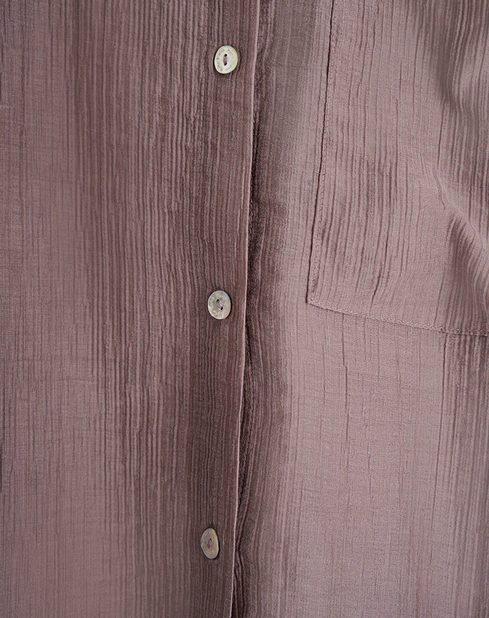 Camisa manga larga satín efecto arrugado palo rosa mujer - Image 6