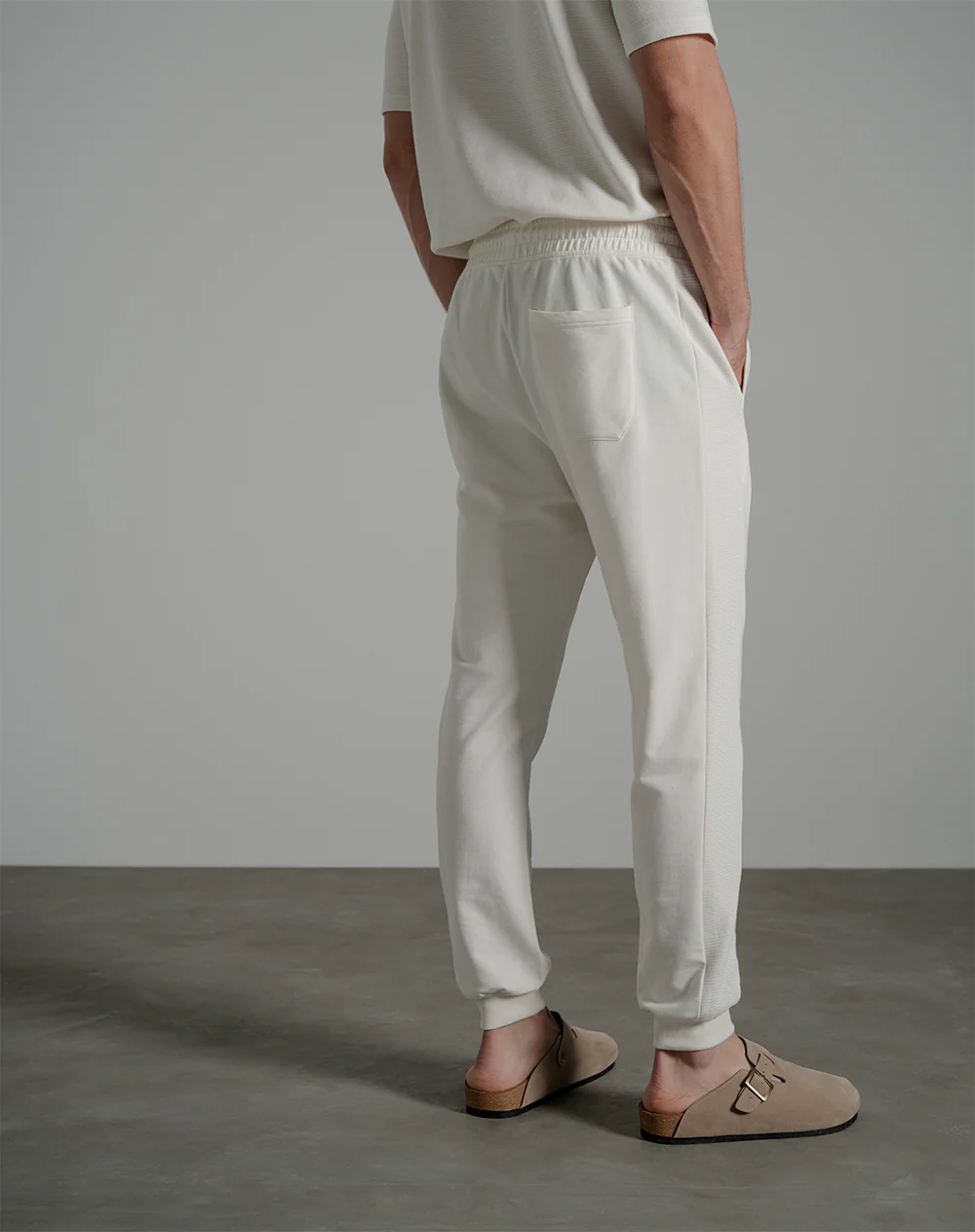 Jogger algodón slim crema hombre - Image 2