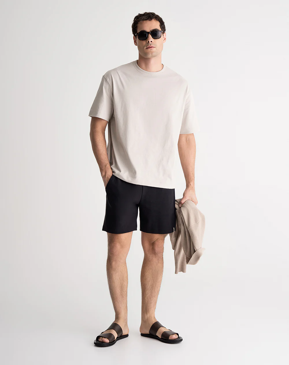 Camiseta confort holgada algodón gris hombre - Image 3