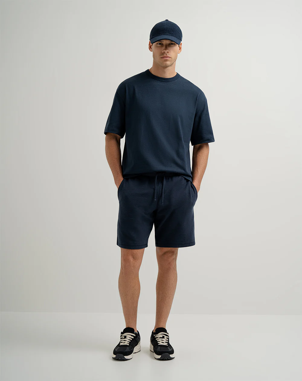 Camiseta confort holgada algodón azul oscuro hombre - Image 4