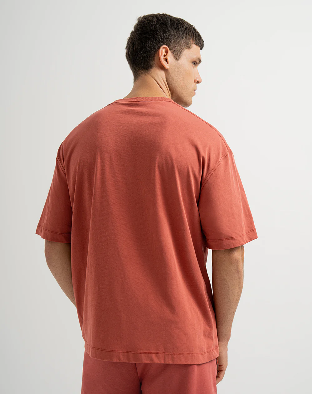 Camiseta algodón holgada terracota hombre - Image 2