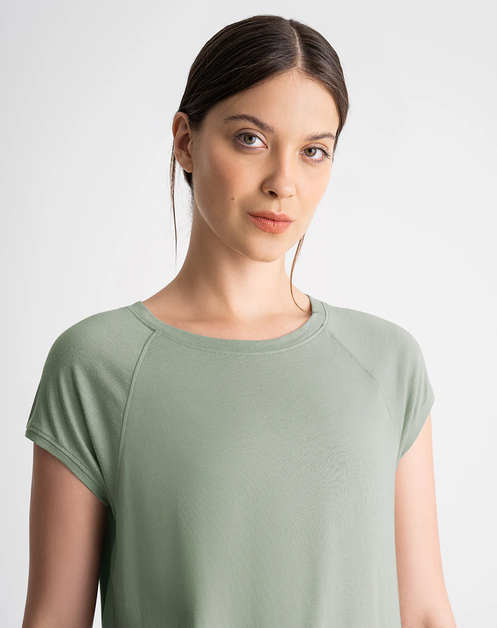 Camiseta regular algodón verde mujer - Image 3