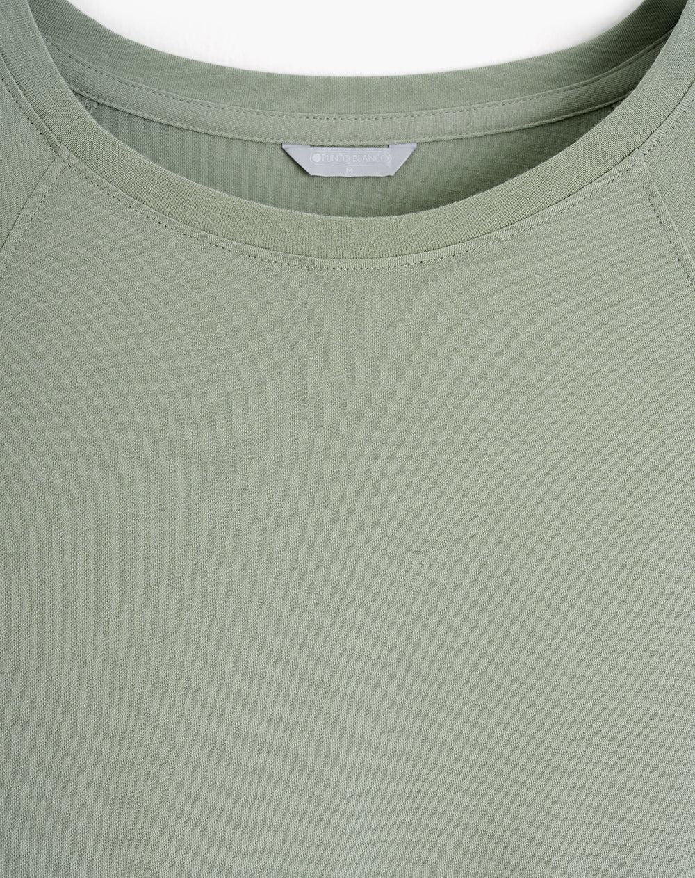 Camiseta regular algodón verde mujer - Image 6