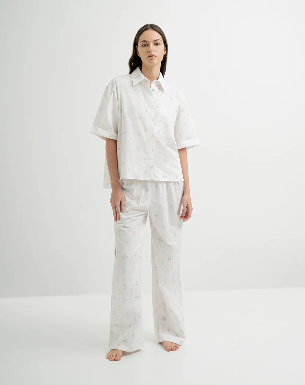Camisa de pijama algodón blanca mujer - Image 4