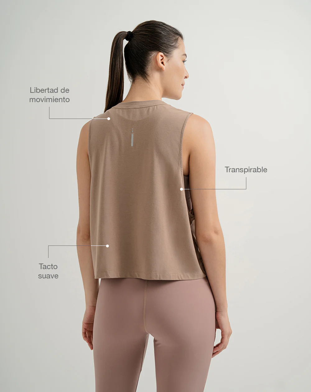 Camiseta esqueleto deportiva transpirable café mujer - Image 2