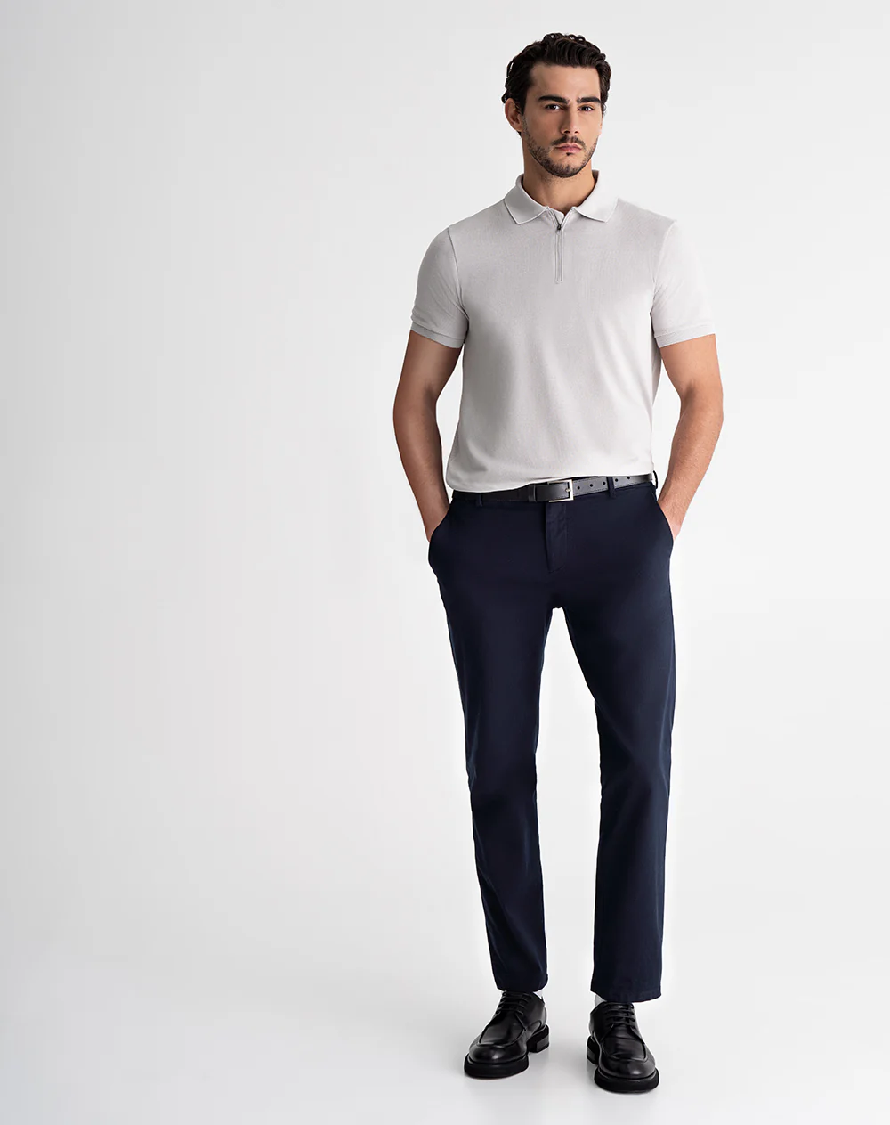 Polo regular algodón gris hombre - Image 5