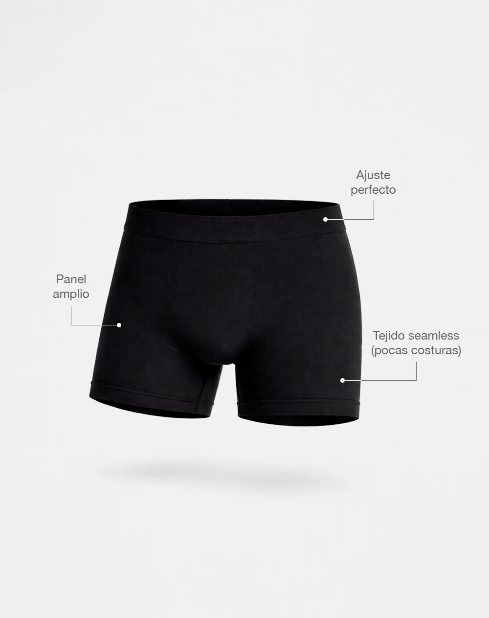 Bóxer deportivo medio seamless negro