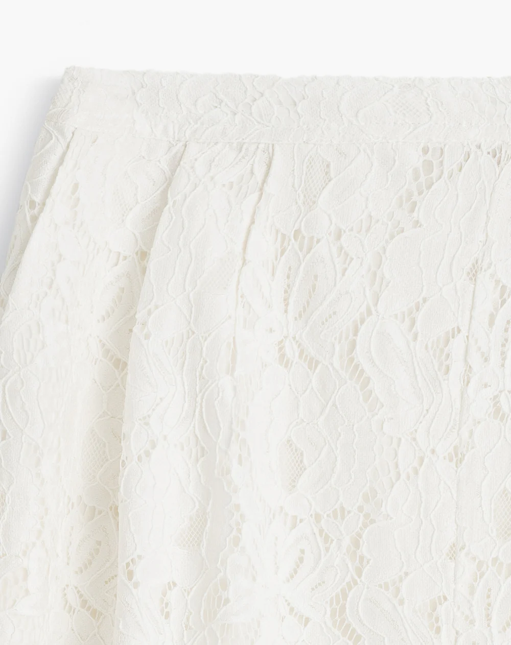 Pantalón recto tiro alto encaje blanco mujer - Image 6