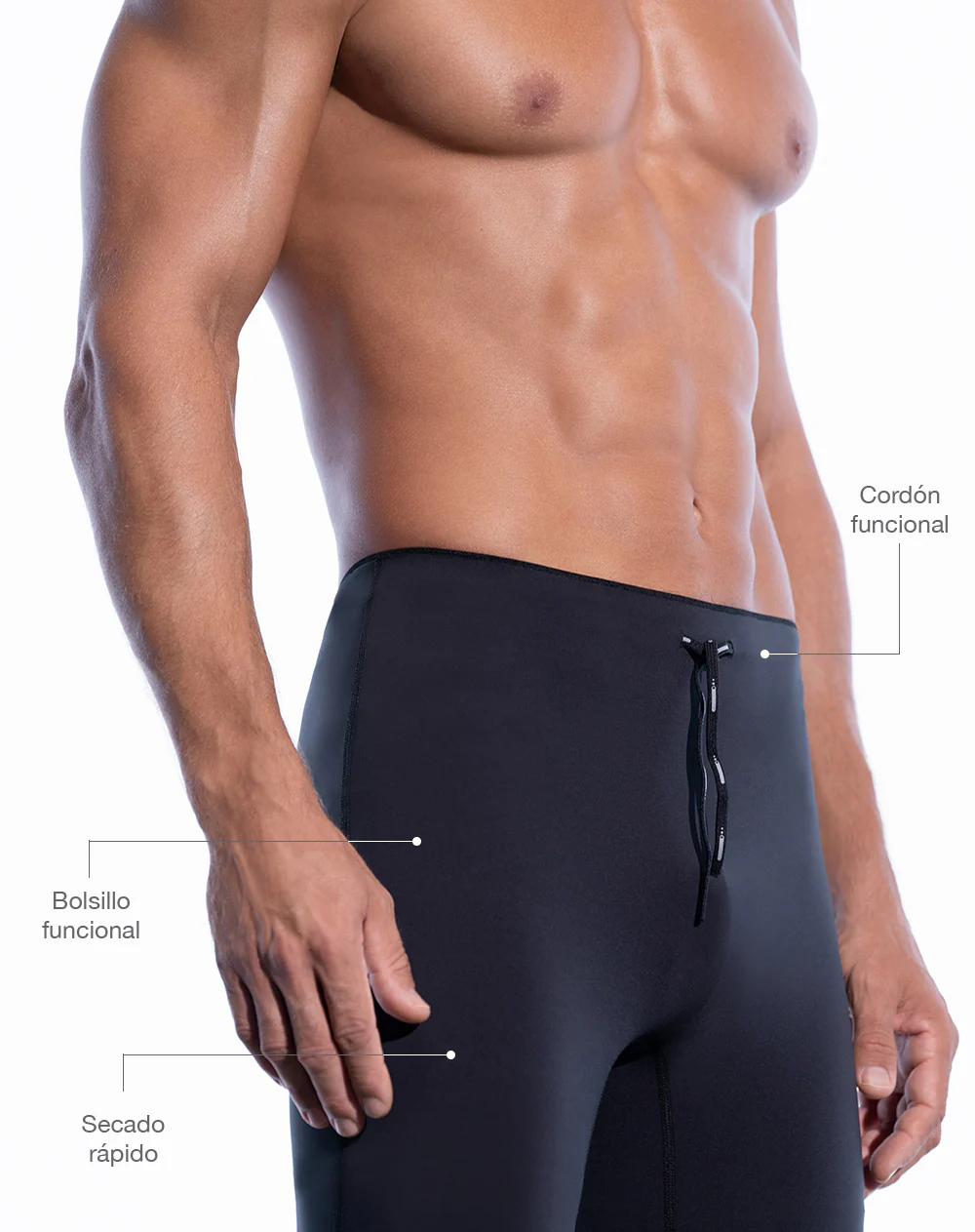 Sudadera deportiva ajustada microfibra negra hombre - Image 2