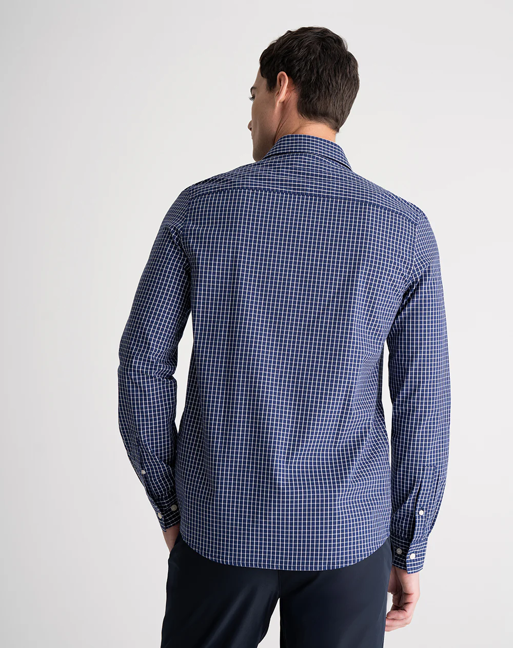 Camisa manga larga slim algodón cuadros hombre - Image 2