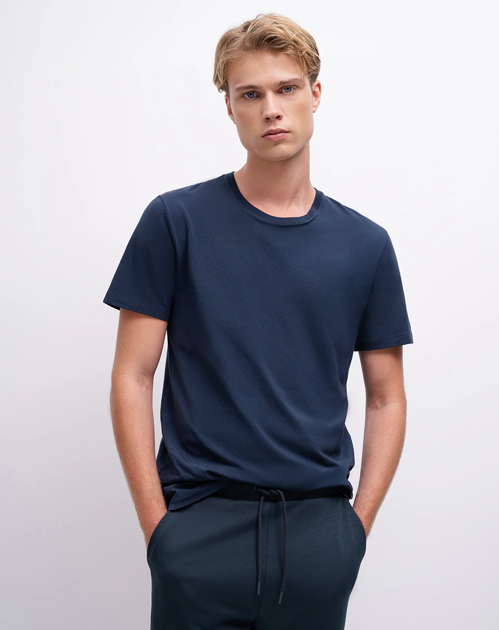 Jogger confort regular tacto suave azul hombre - Image 5