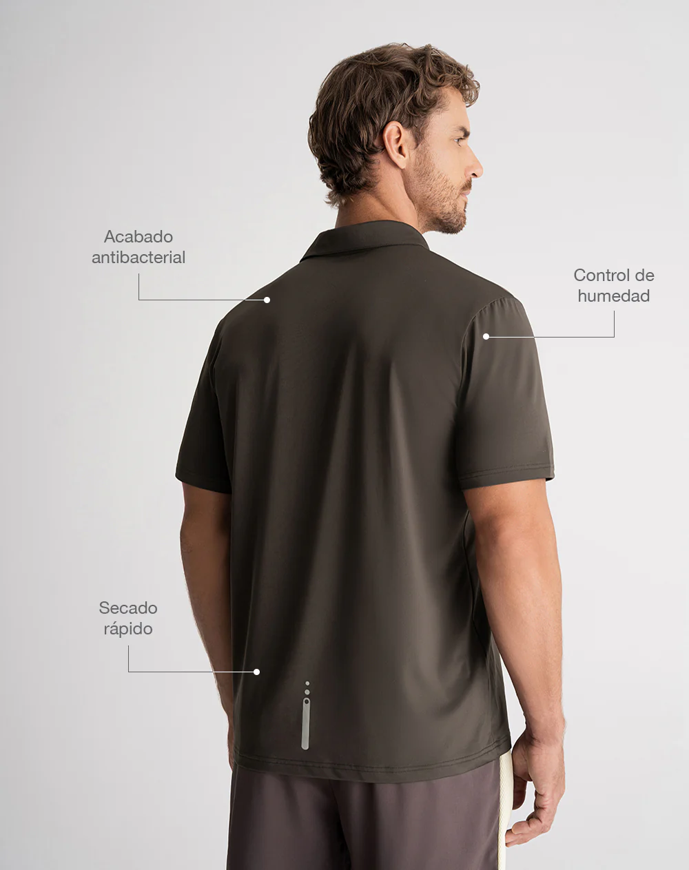 Polo deportiva control humedad verde hombre