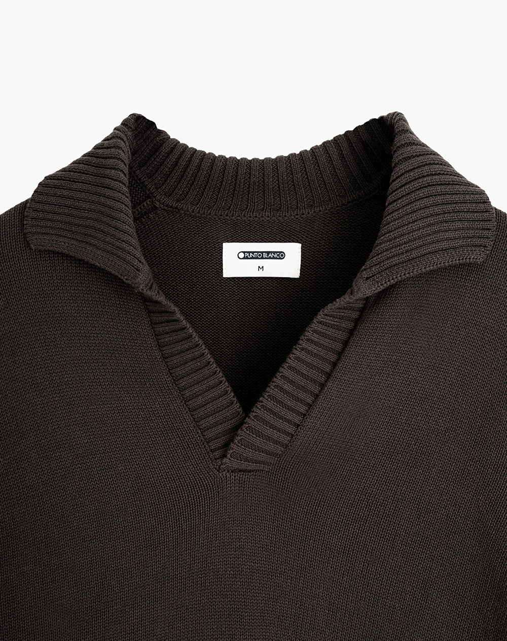 Buzo tipo polo tejido de punto algodón café hombre - Image 8
