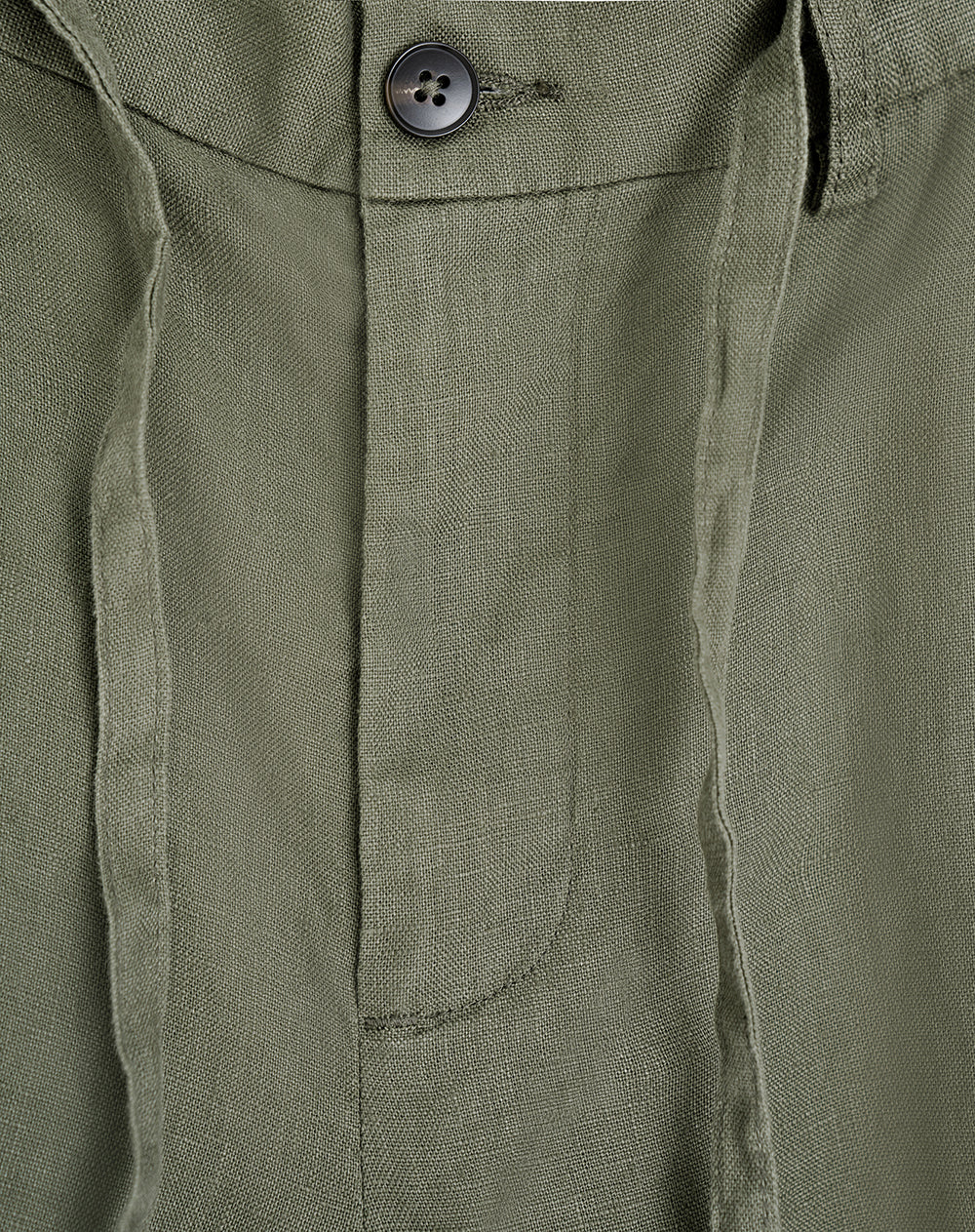Pantalón regular tiro medio lino verde hombre - Image 8