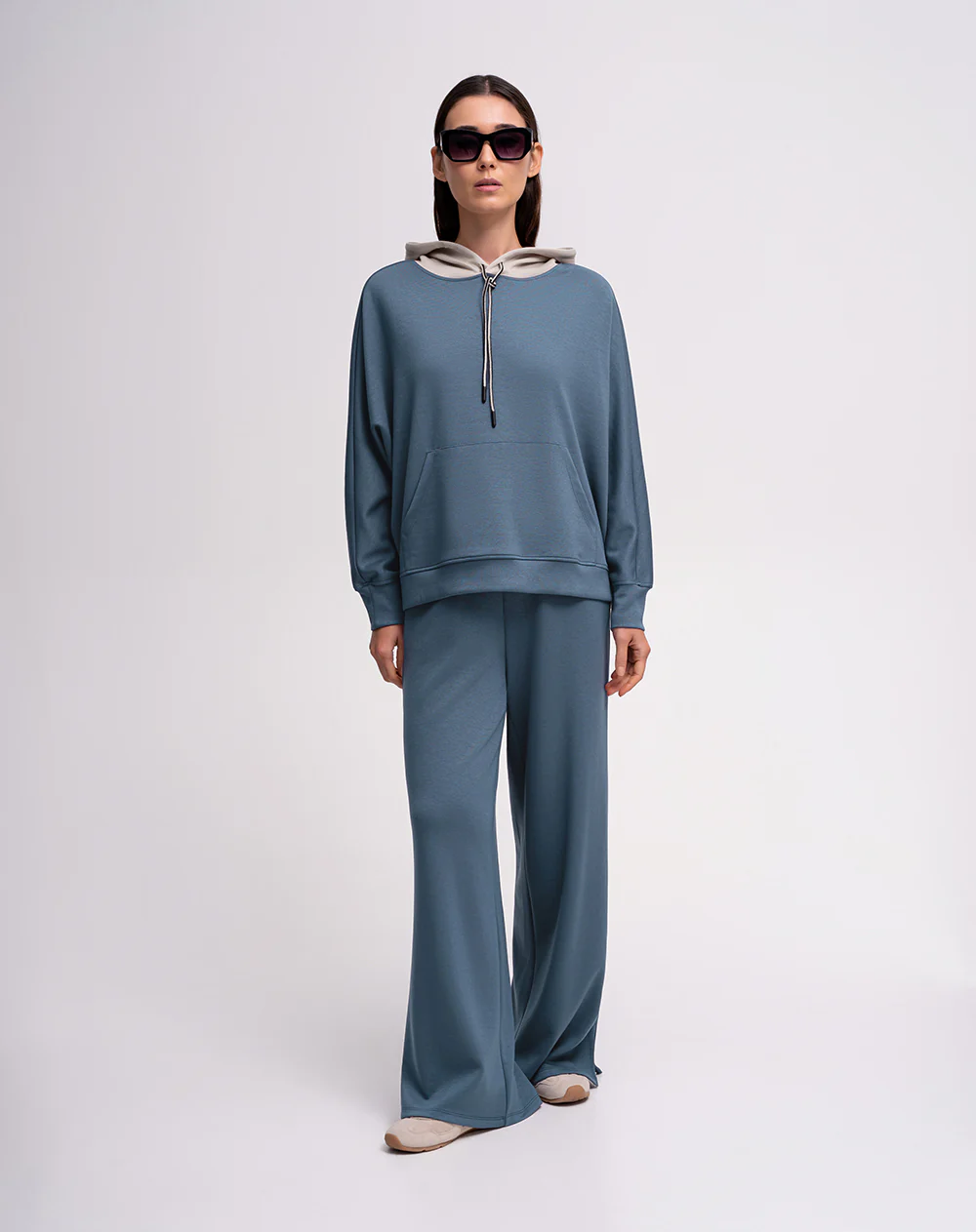 Buzo confort tipo hoddie tacto suave azul mujer - Image 5