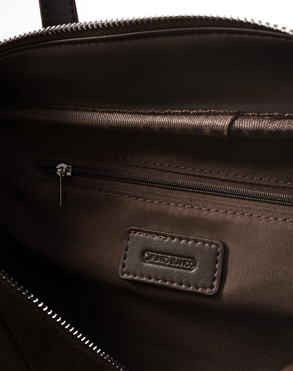 Bolso maletín tipo gamuza café - Image 10