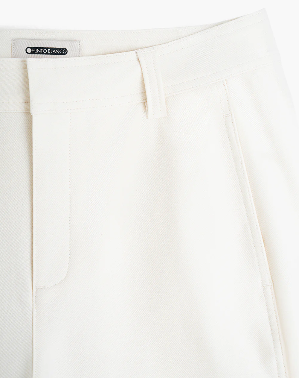 Pantalón wide leg tiro alto crema mujer - Image 7