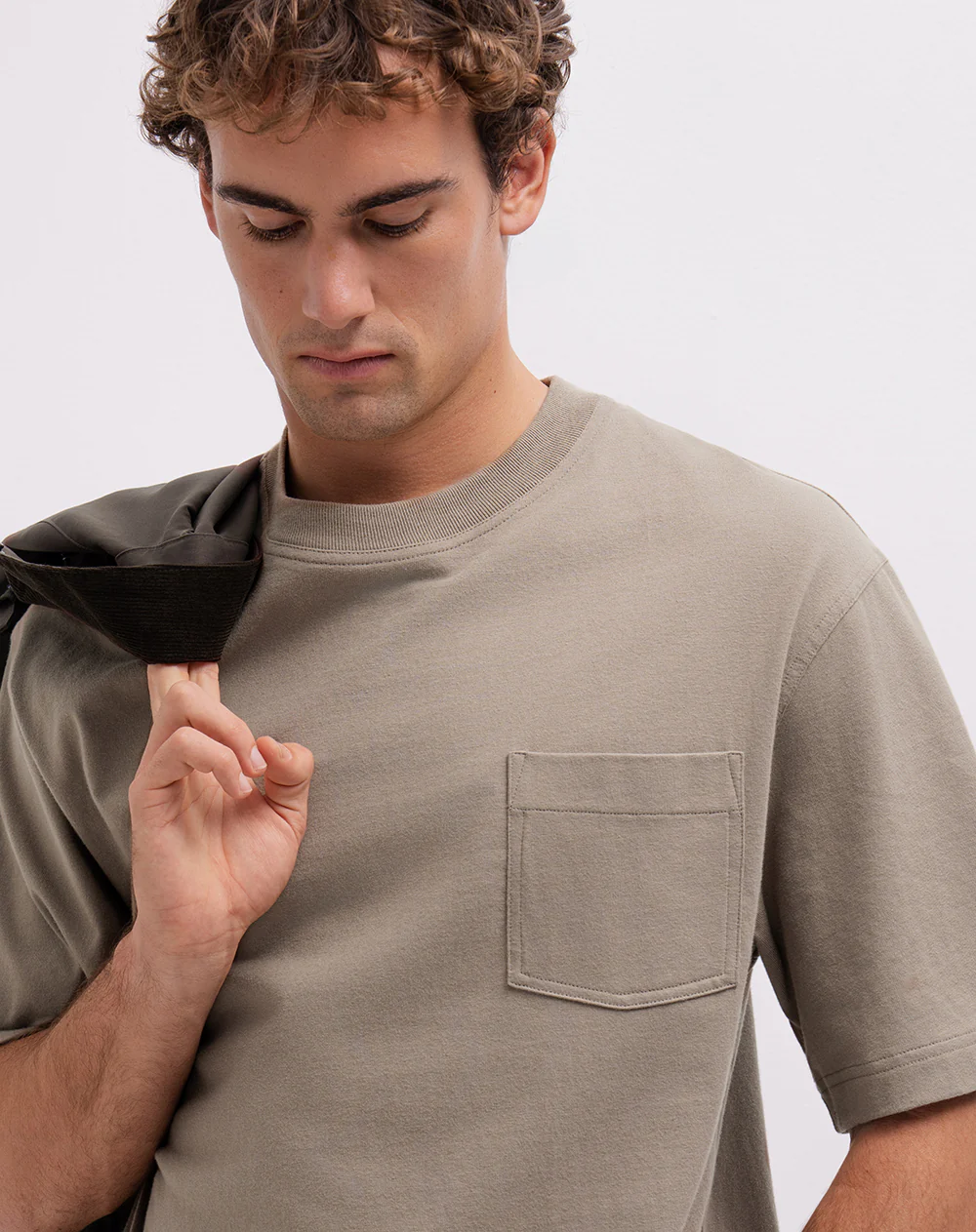 Camiseta confort regular algodón café hombre - Image 3