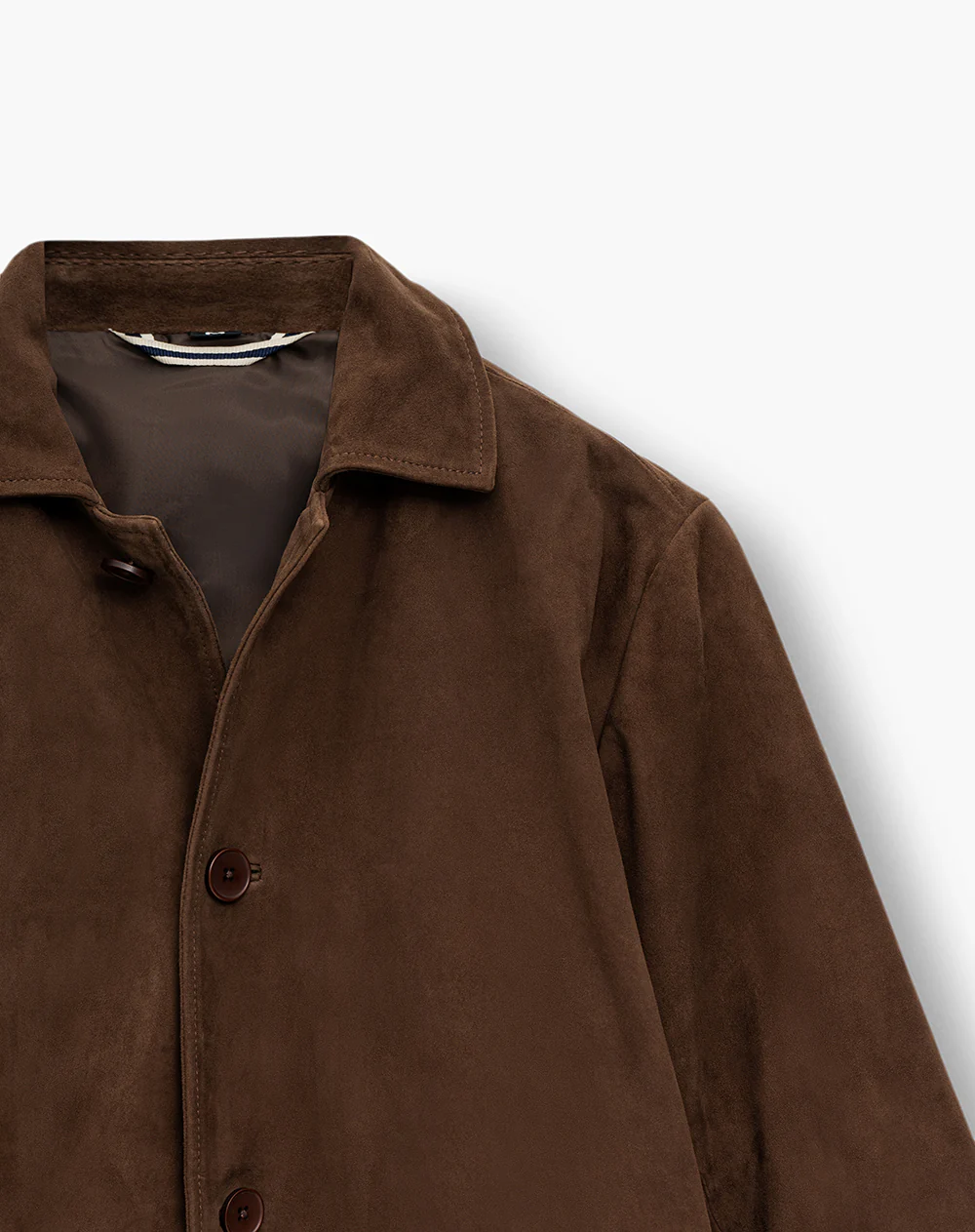 Chaqueta regular cuero gamuza café hombre - Image 7