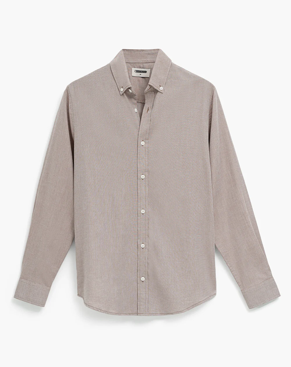Camisa manga larga regular algodón café hombre - Image 5