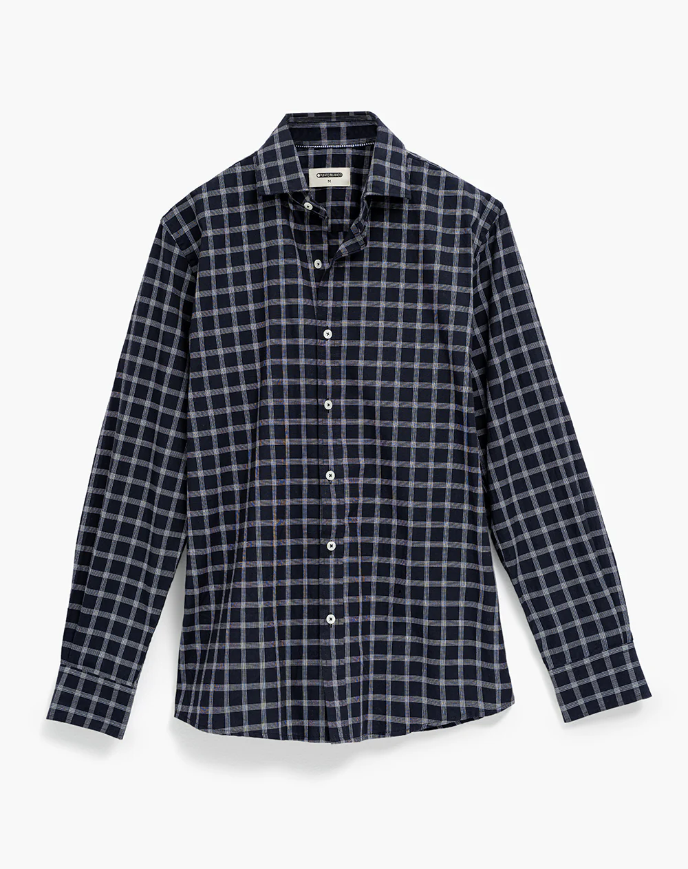 Camisa regular manga larga azul cuadros hombre - Image 6