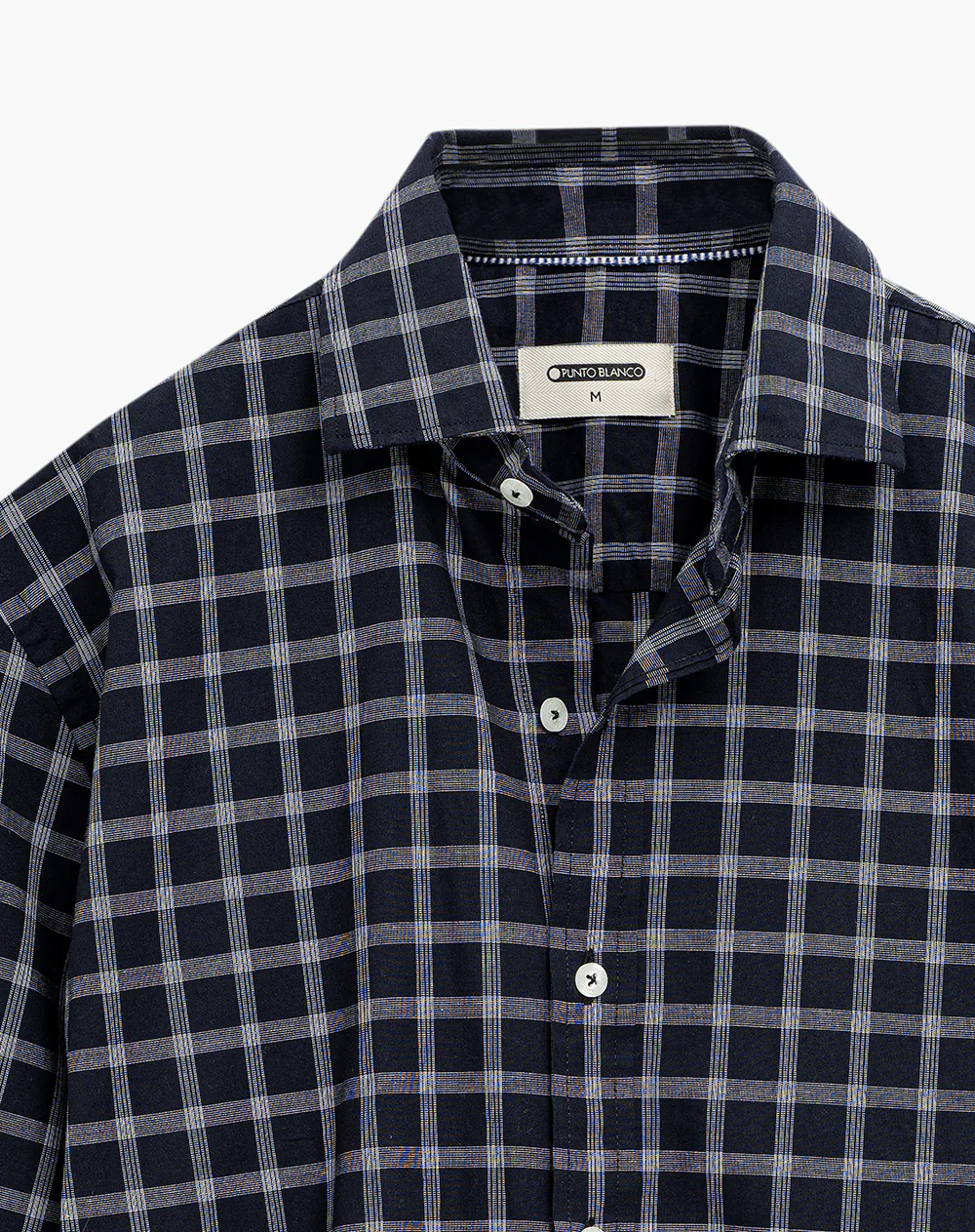 Camisa regular manga larga azul cuadros hombre - Image 7