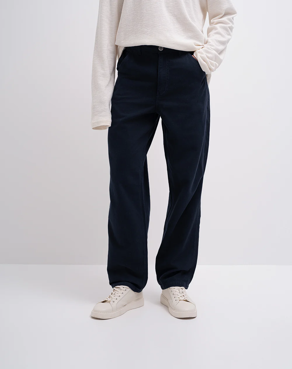 Pantalón recto algodón azul hombre - Image 2