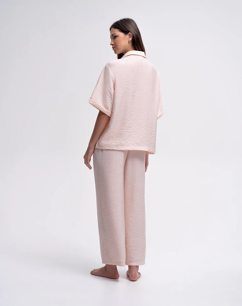 Camisa + pantalón de pijama rosado mujer - Image 2