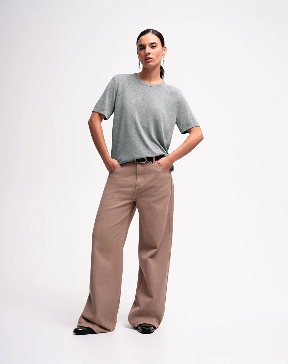 Camiseta regular gris mujer - Image 4