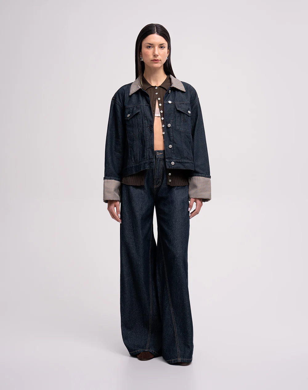 Chaqueta oversize denim índigo oscuro mujer - Image 4
